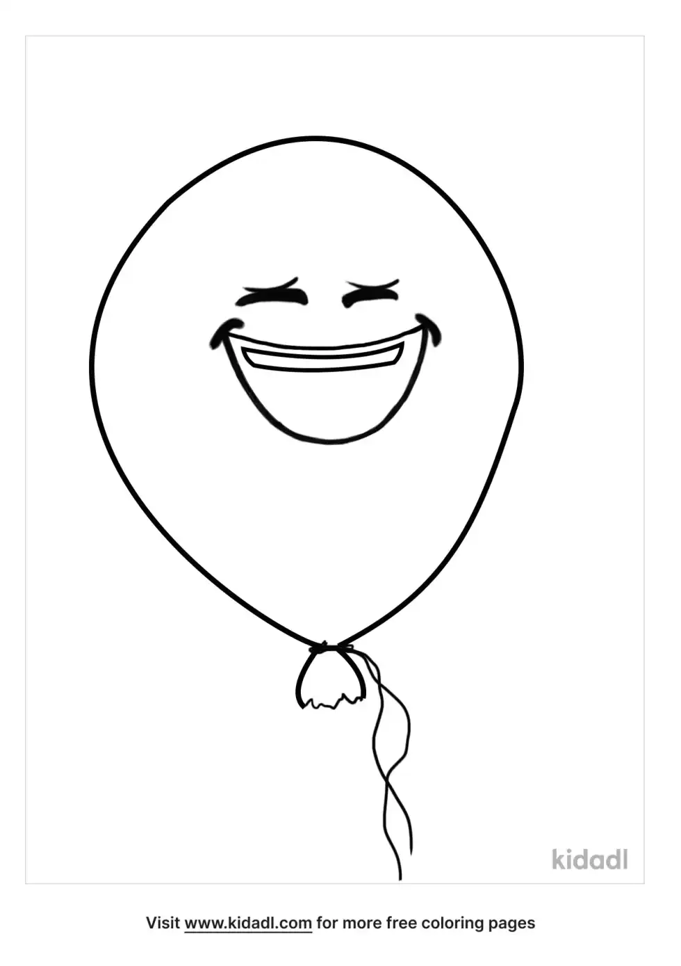 Balloon With Face Coloring Page