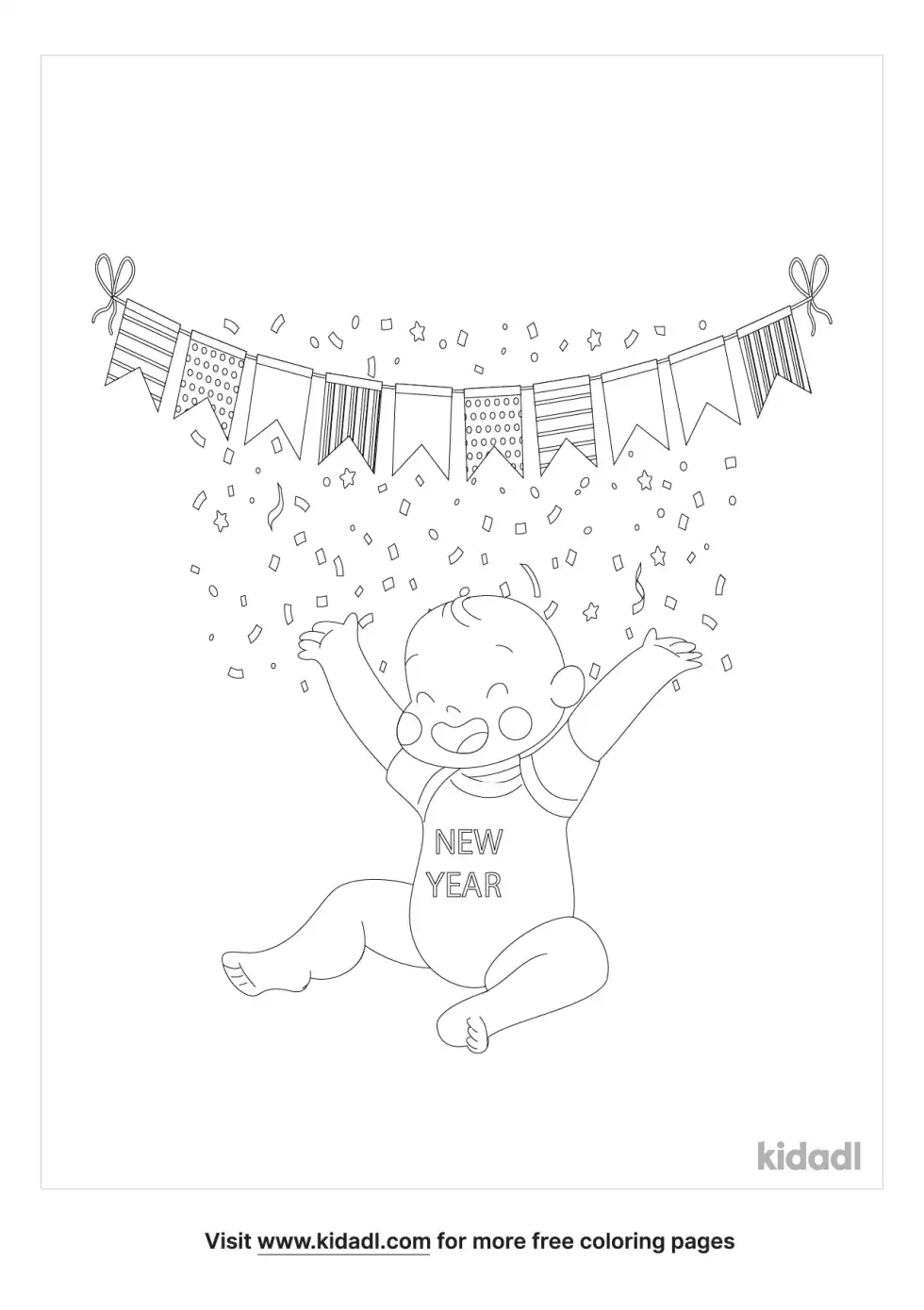 Baby New Year Coloring Page