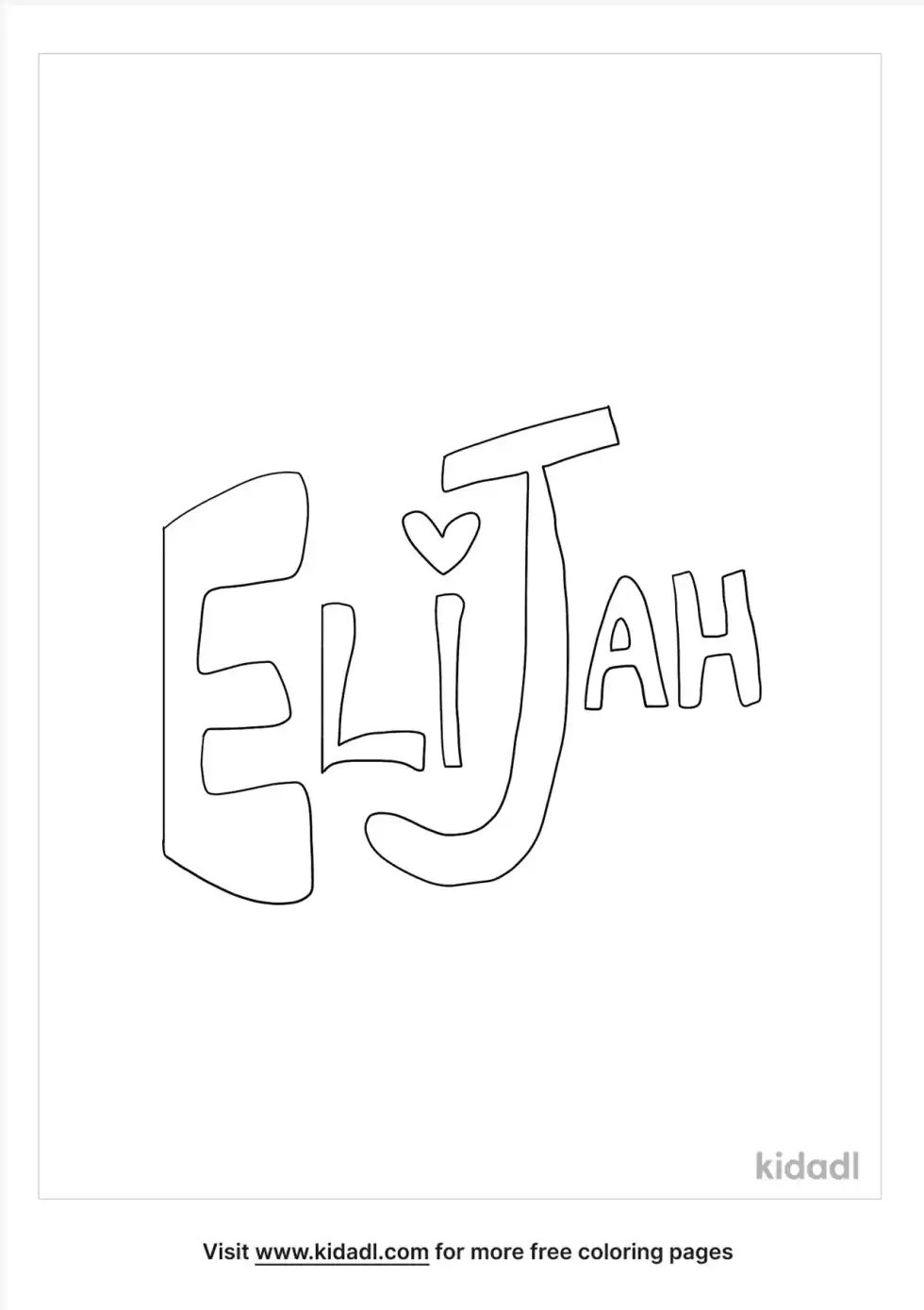 Elijah Name Coloring Page