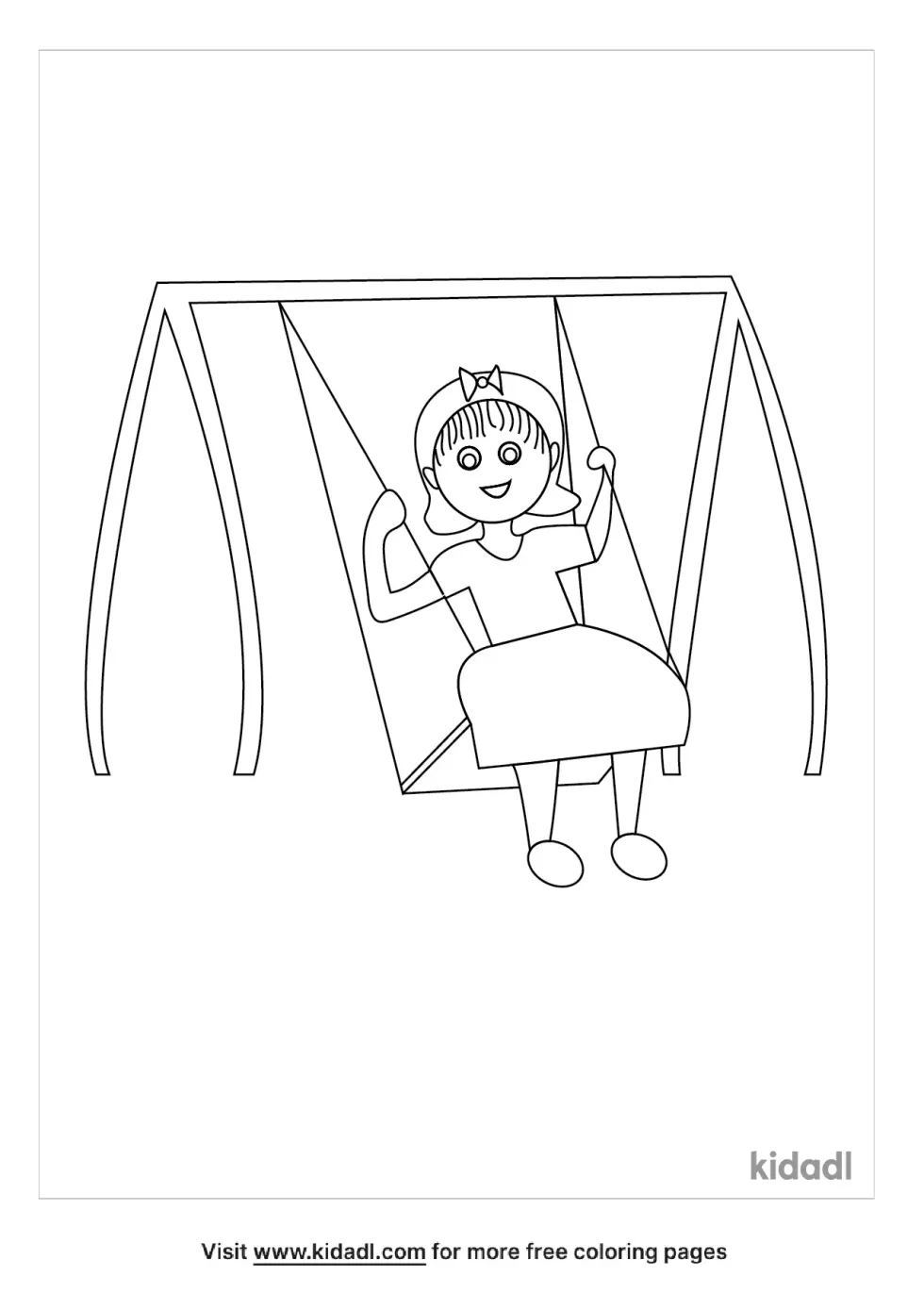Cute Girl On Swing