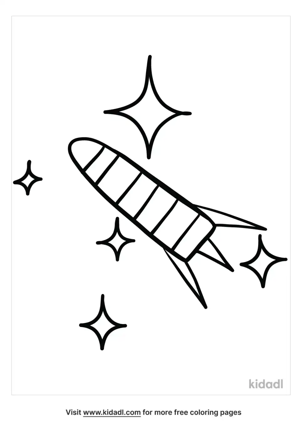 Rocket In Outer Space Coloring Page