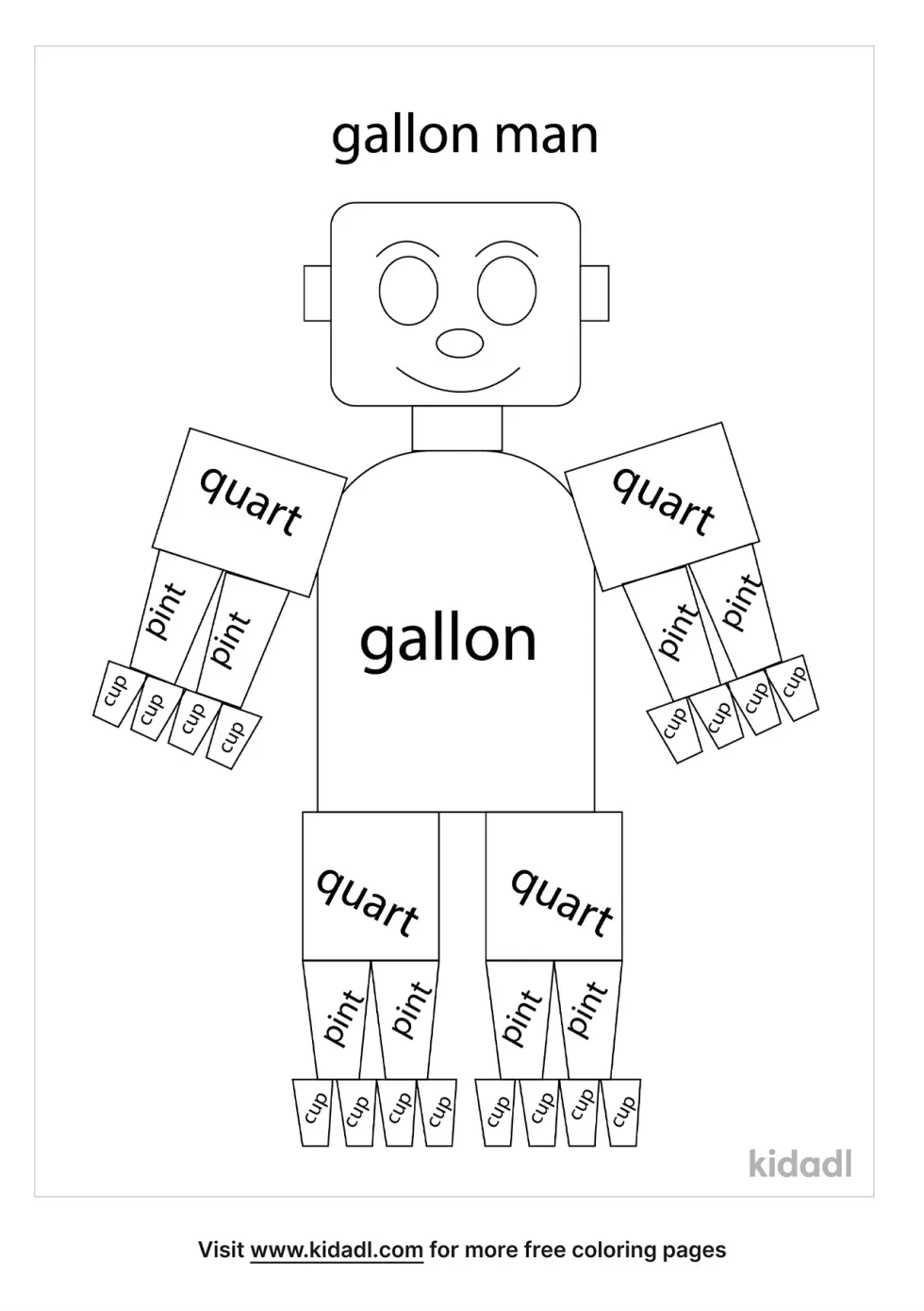 Gallon Man Coloring Page