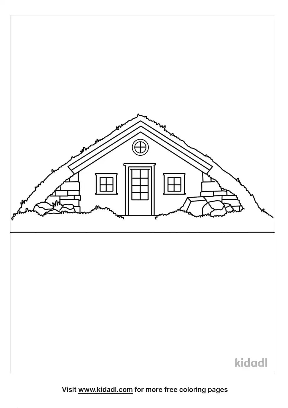 Sod House Coloring Page