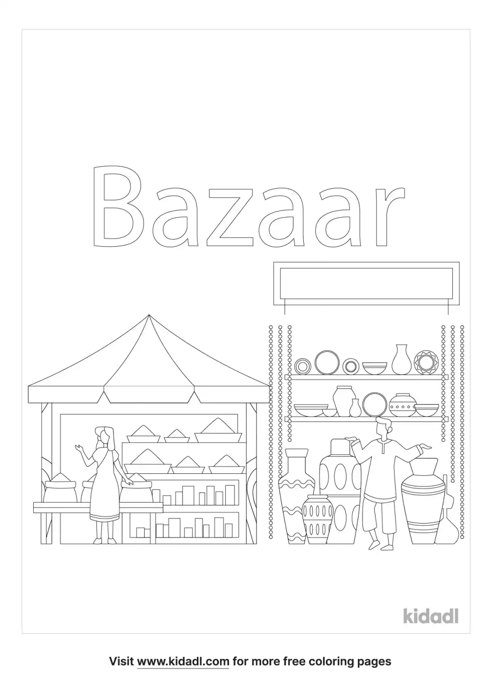 Bazaar Coloring Page