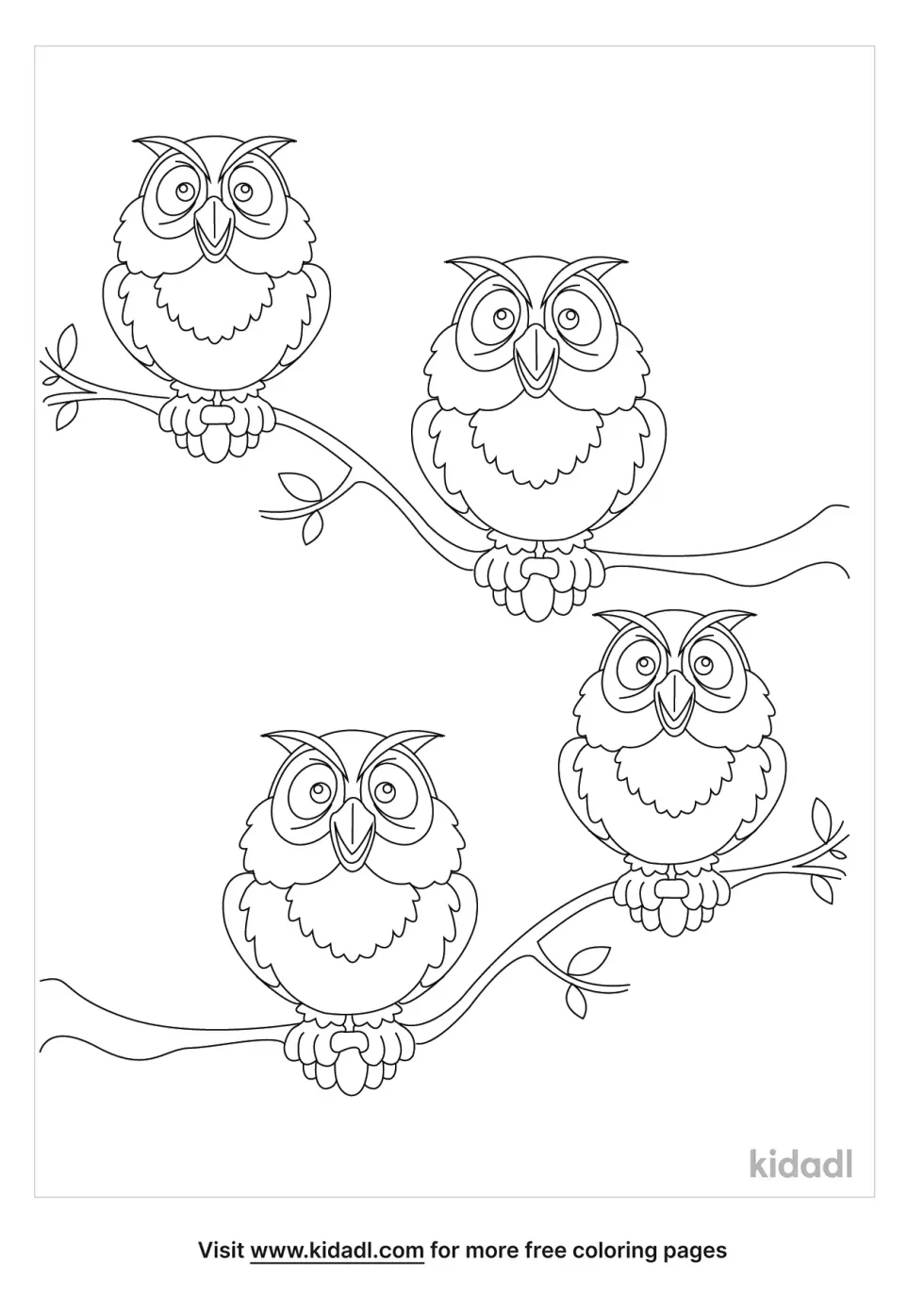 Owl Group Coloring Page