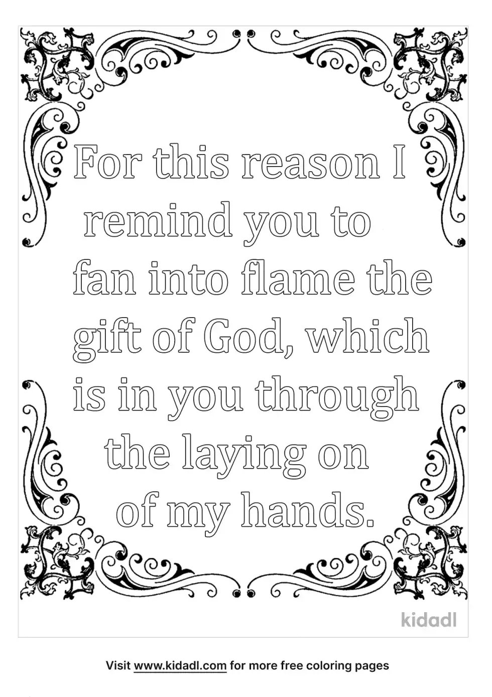 2 Timothy 1:6-12 Coloring Page