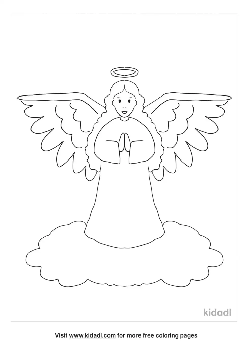 Angel With Halo Coloring Page