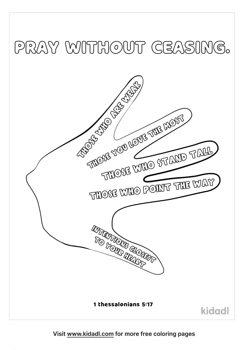 1 Thessalonians 5:17 Coloring Page