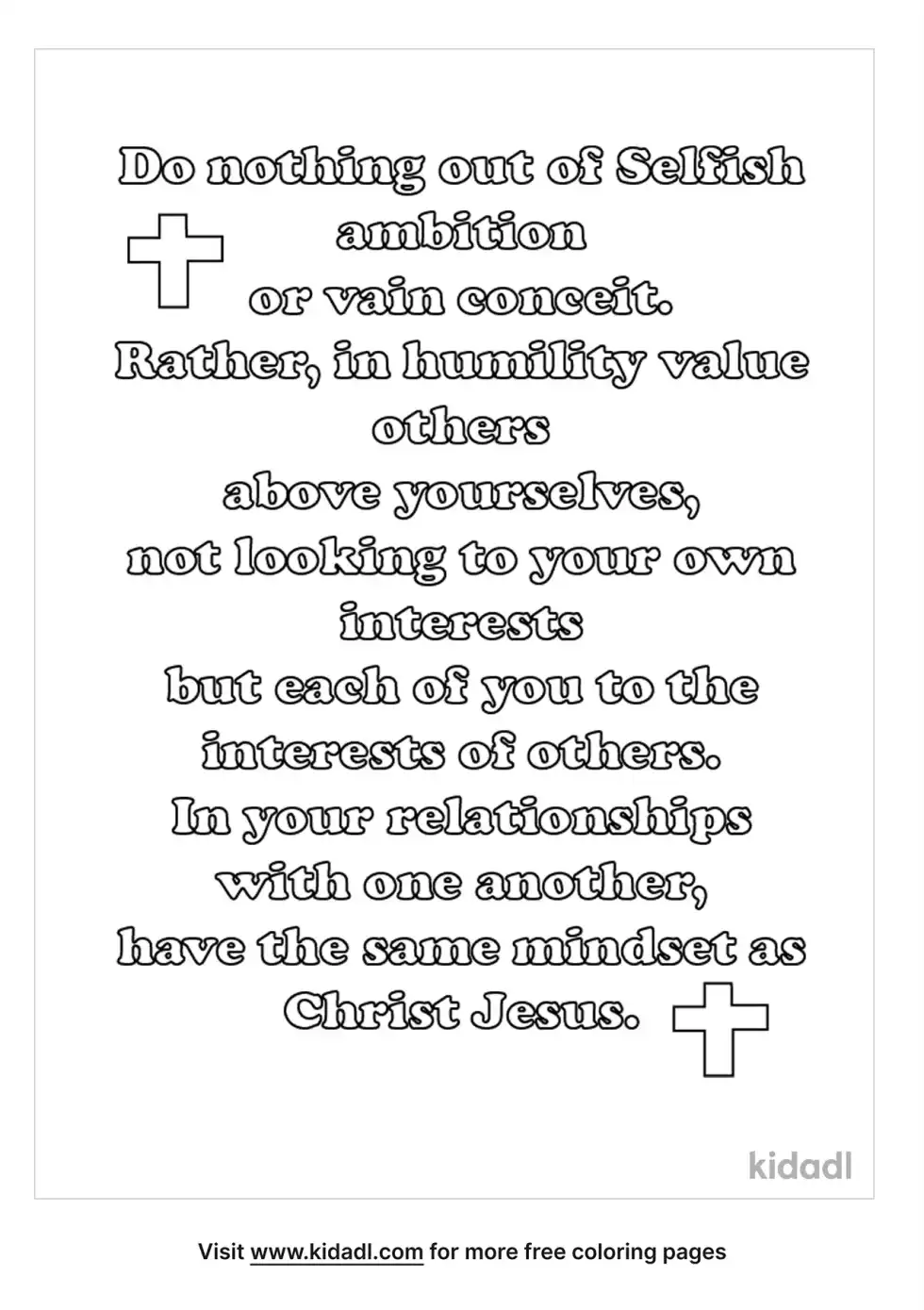 The Humility Of Christ, Philippians 2 Coloring Page