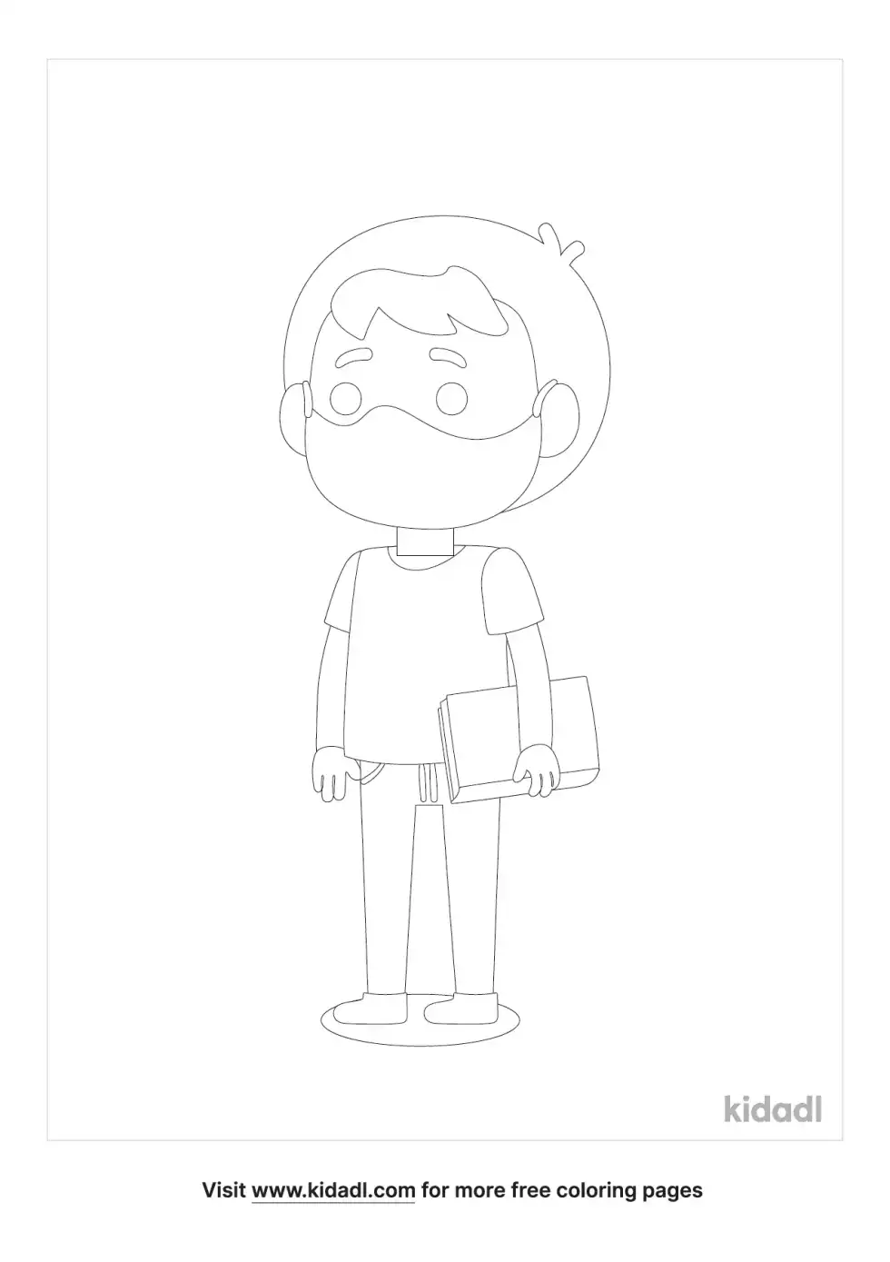 Boy Mask Coloring Page