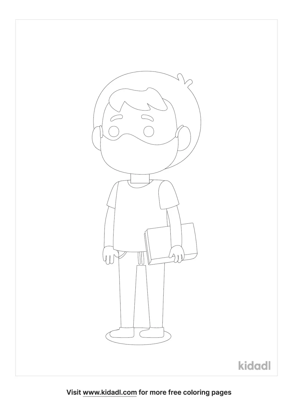 Boy Mask Coloring Page