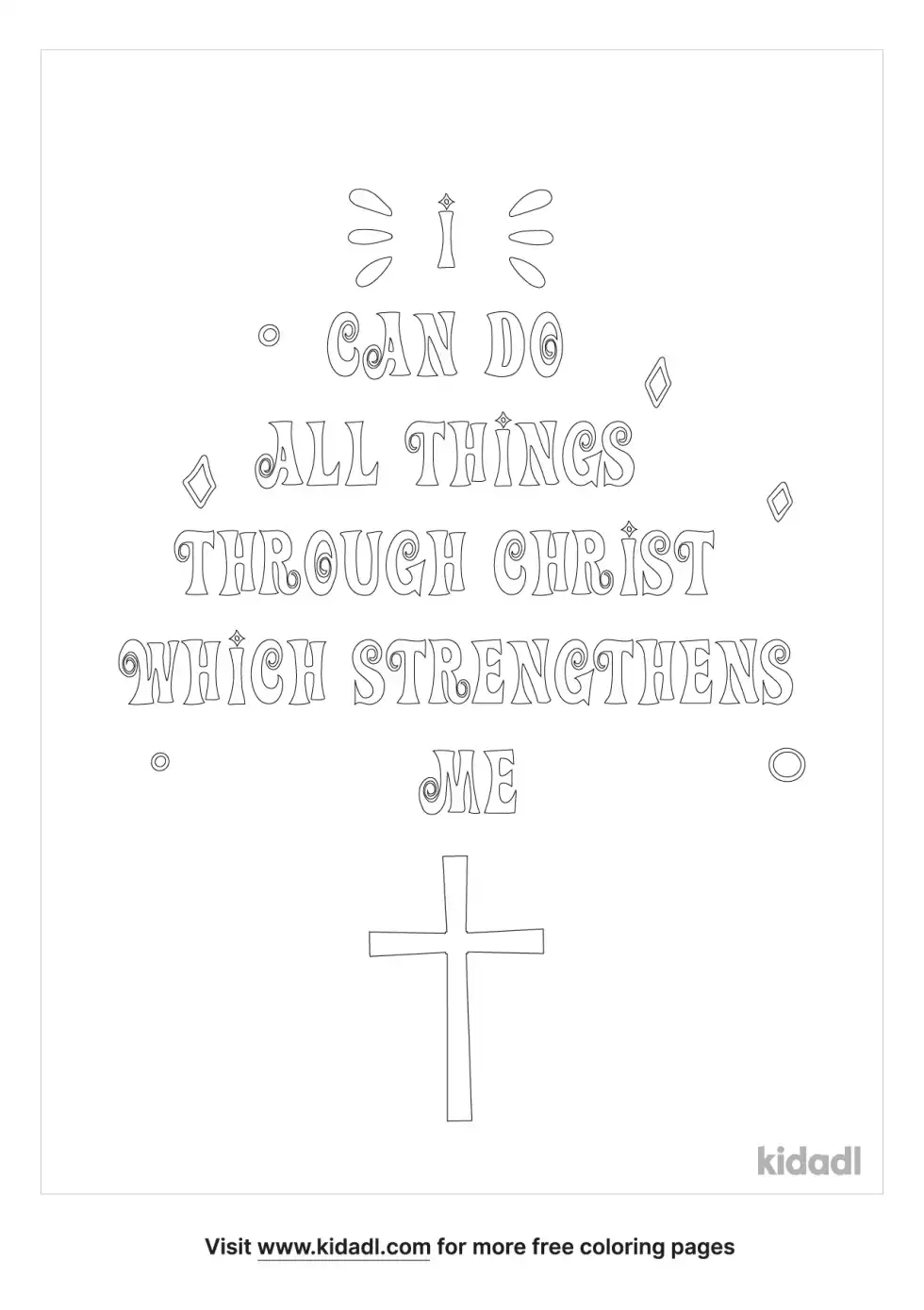 I Can Do All Things Through Christ Which Strengthens Me Coloring Page