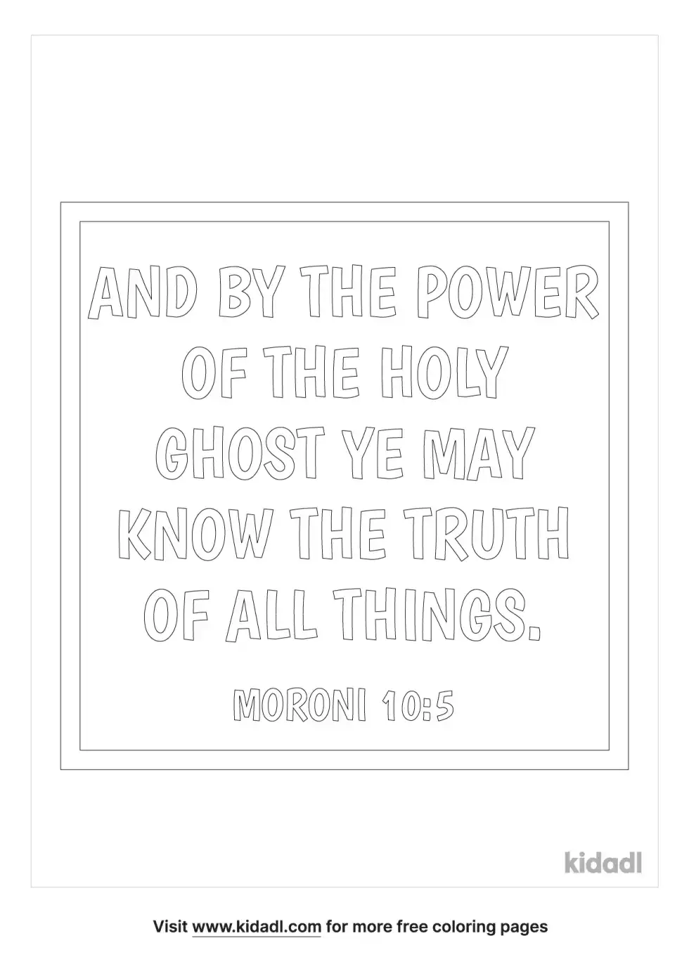 Moroni 10:5 Coloring Page