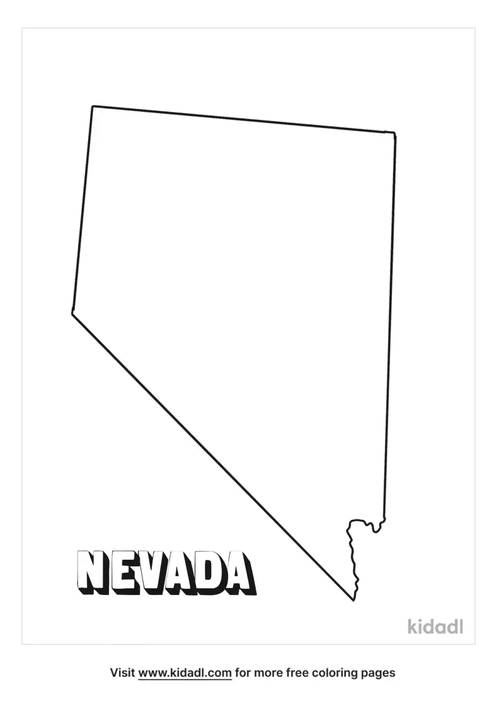 Outline State Of Nevada Coloring Page