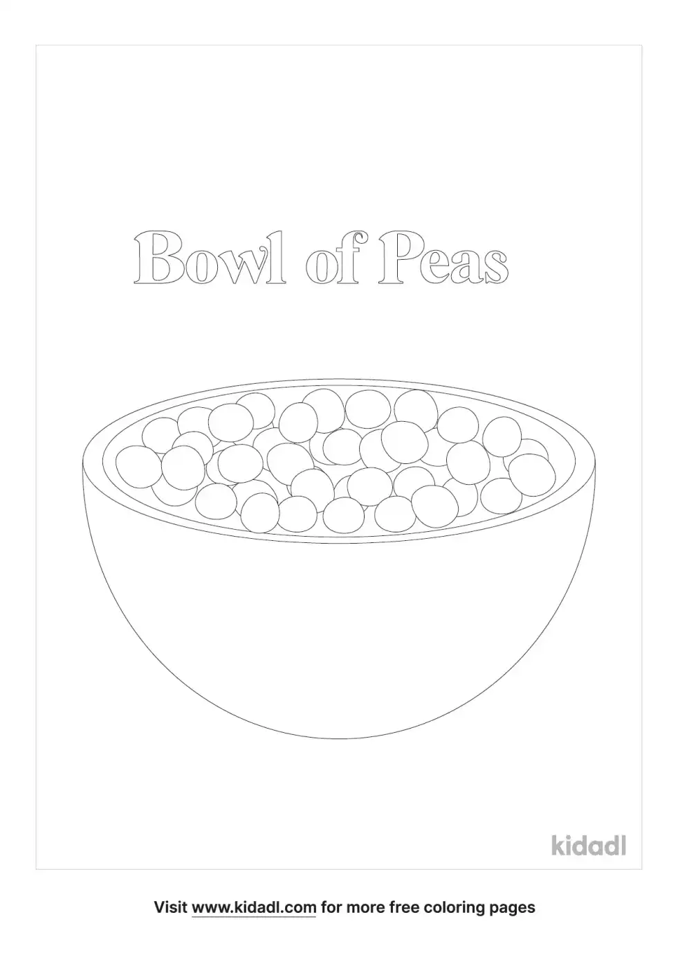 Bowl Of Peas Coloring Page