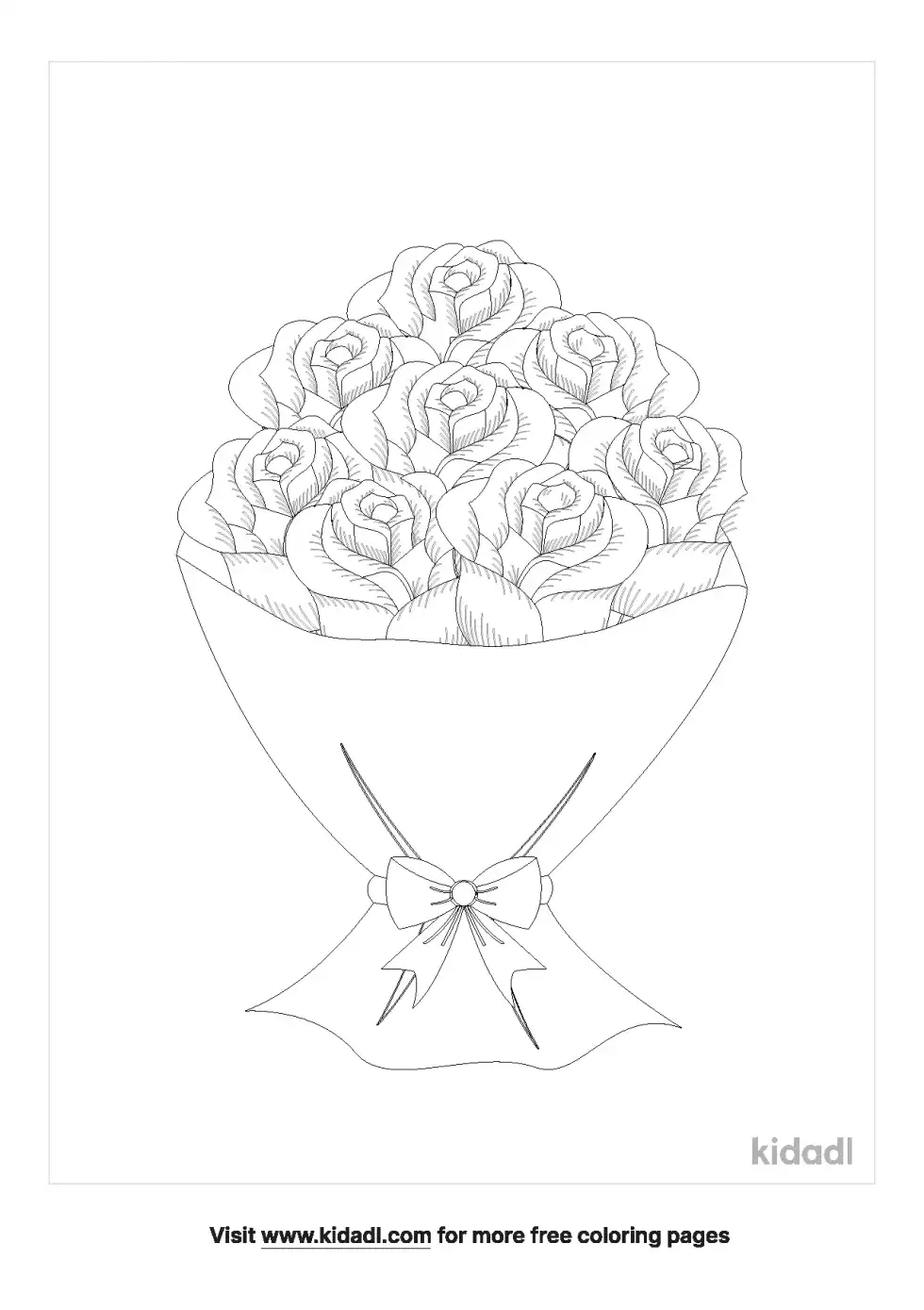 Bouquet Roses Coloring Page