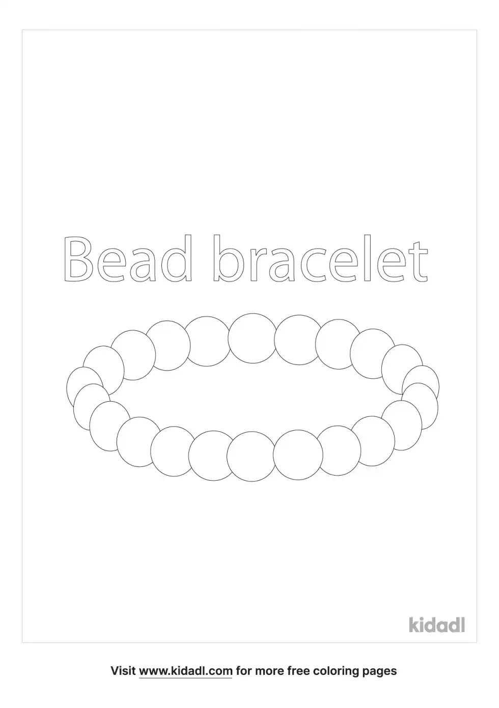 Bead Bracelet Coloring Page