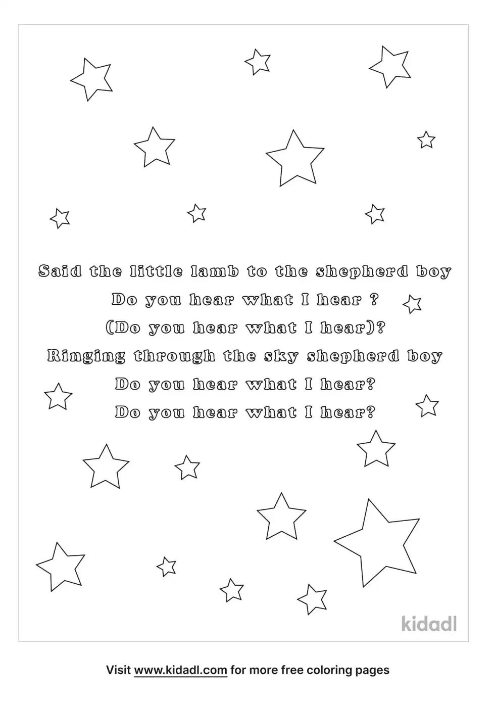 Do You Hear What I Hear Christmas Coloring Page
