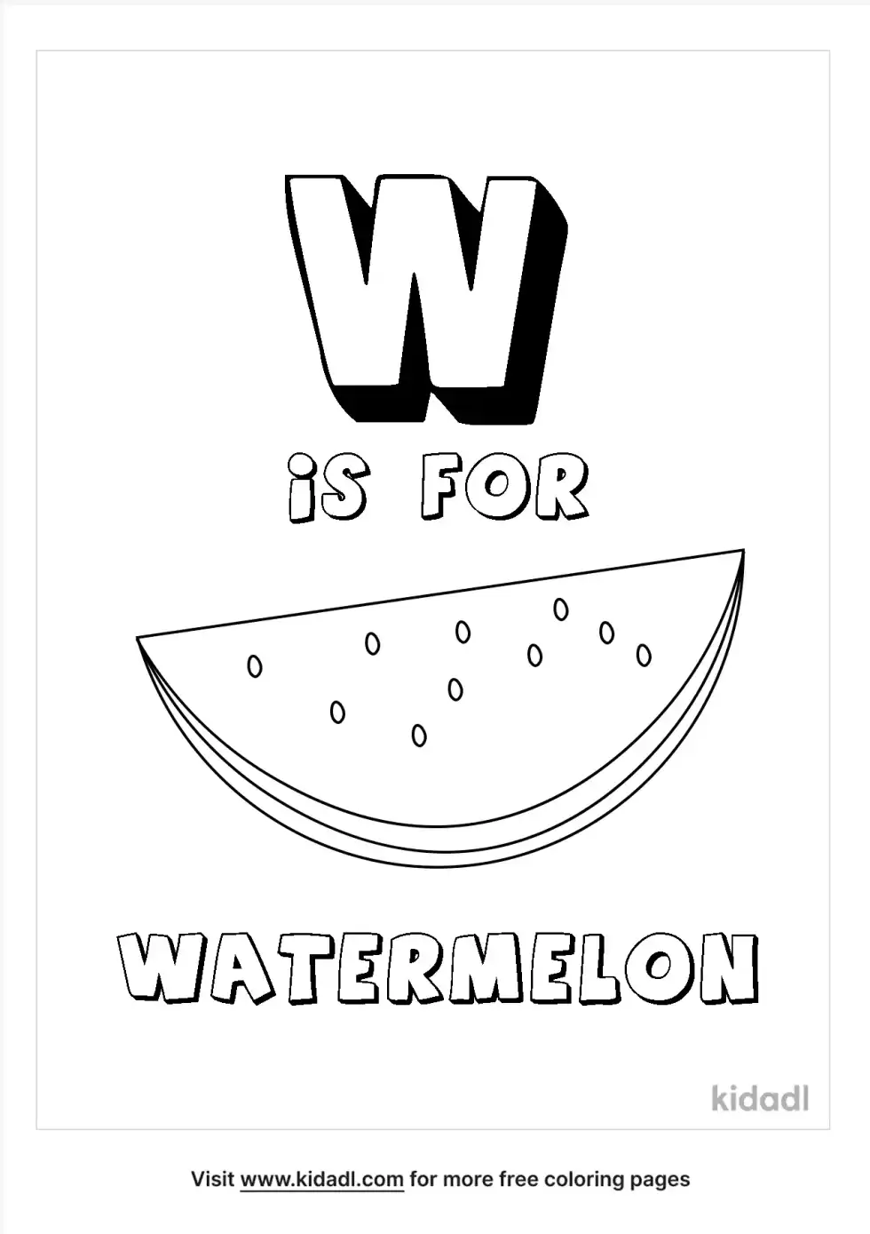 Letter W Coloring Page