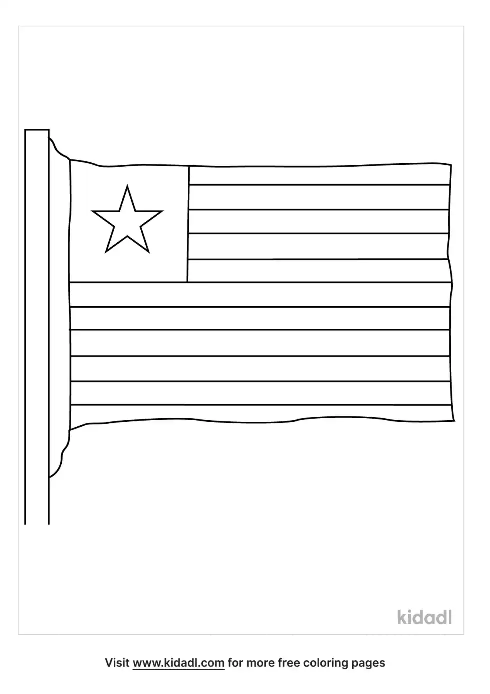 Liberian Flag Coloring Page
