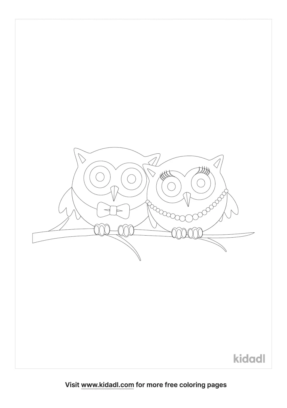 Two Owls Coloring Page