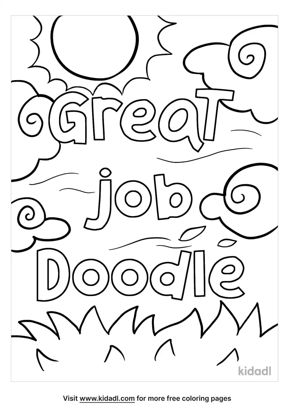 Great Job Doodle Coloring Page