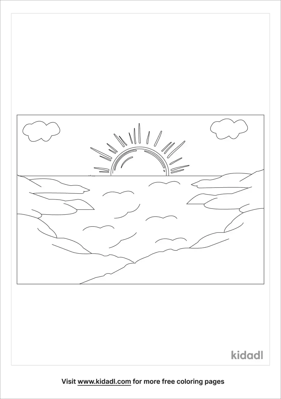 Rising Sun Coloring Page
