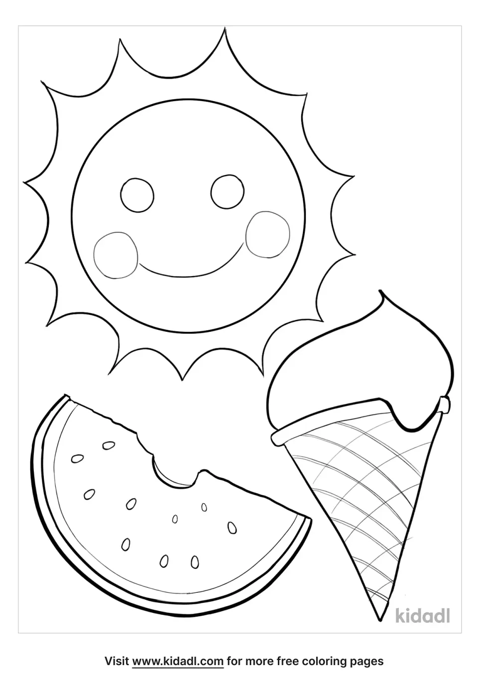 Summer For Toddlers Coloring Page