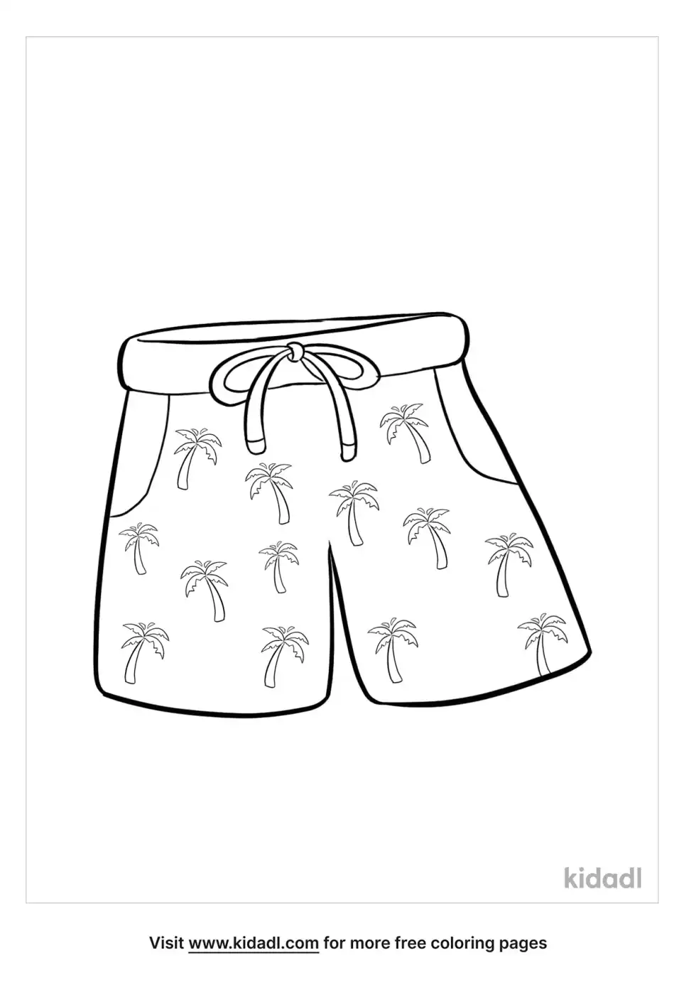 Swim Shorts Coloring Page