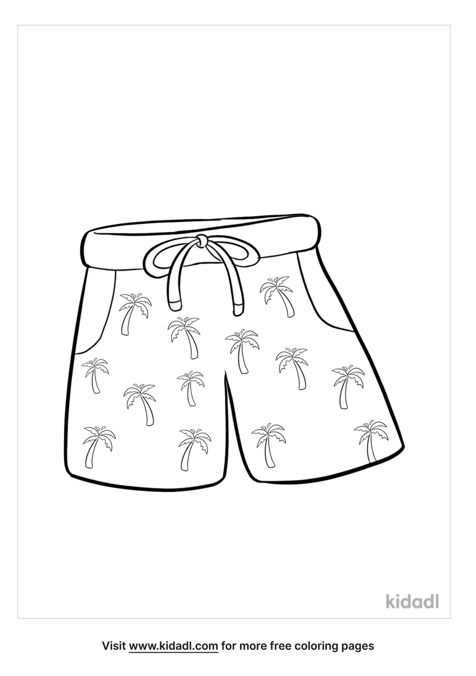 Swim Shorts Coloring Page