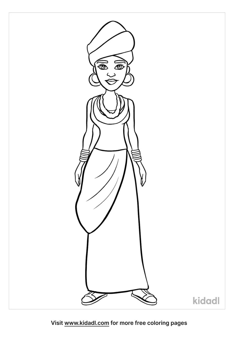 Traditional African Dress Coloring Page