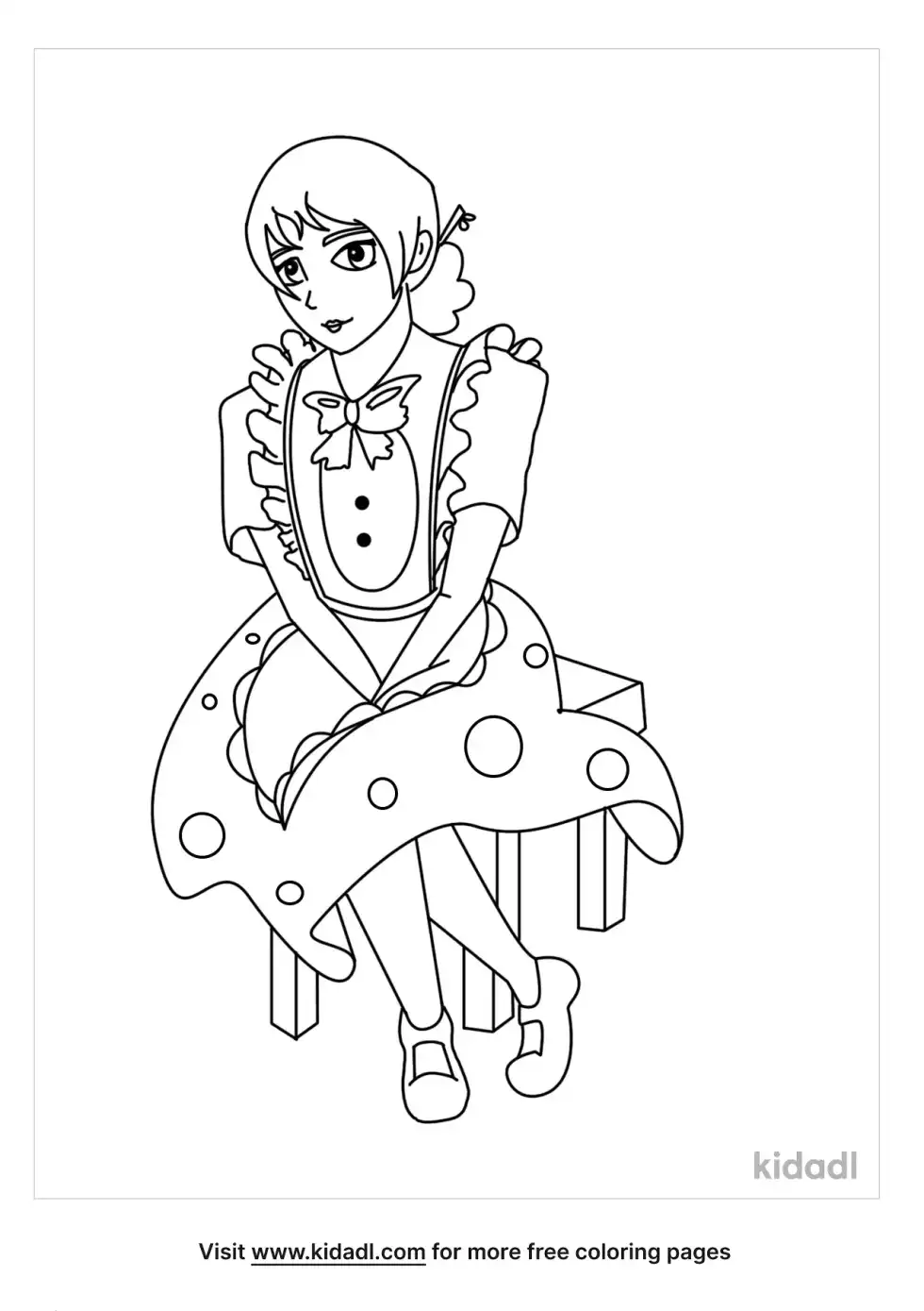 Sitting Maid Coloring Page