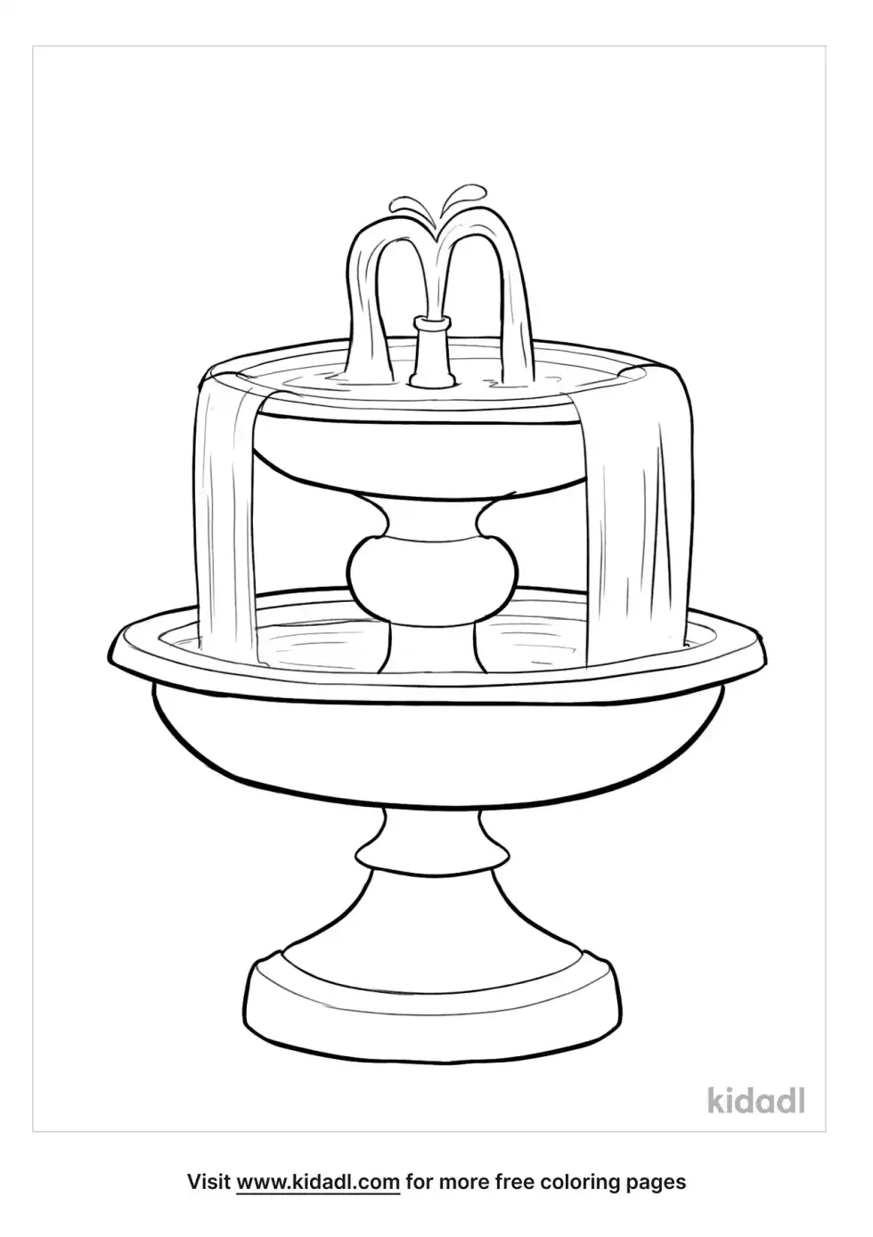 Water Fountain Coloring Page