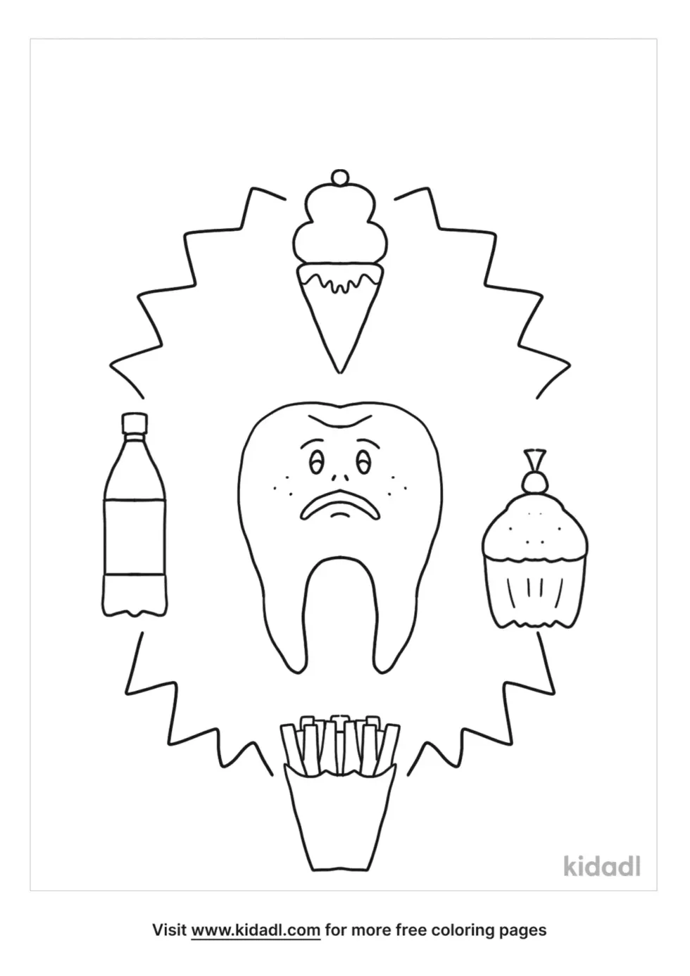 Bad Things For Your Teeth Coloring Page