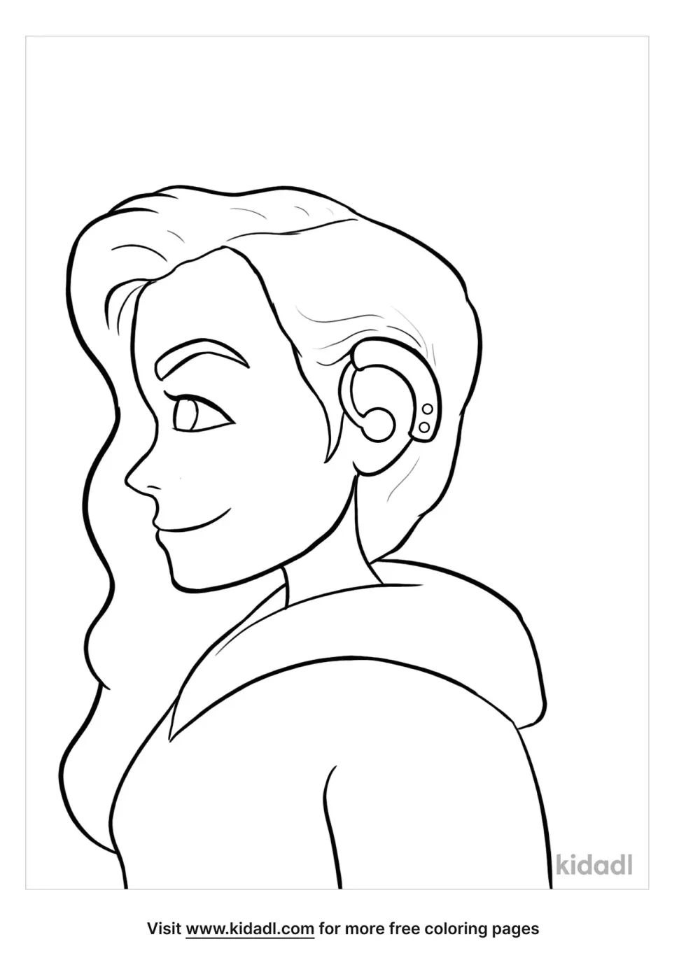 Child With Hearing Aids Coloring Page