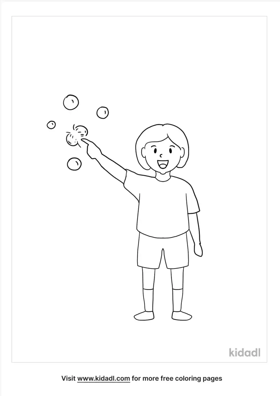 Bubbles Popping Coloring Page
