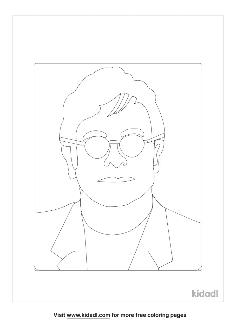 Elton John Coloring Page