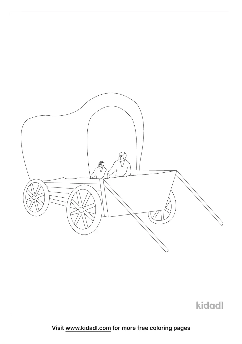 Wagon With People Coloring Page