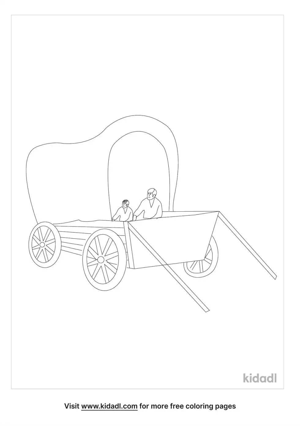 Wagon With People Coloring Page