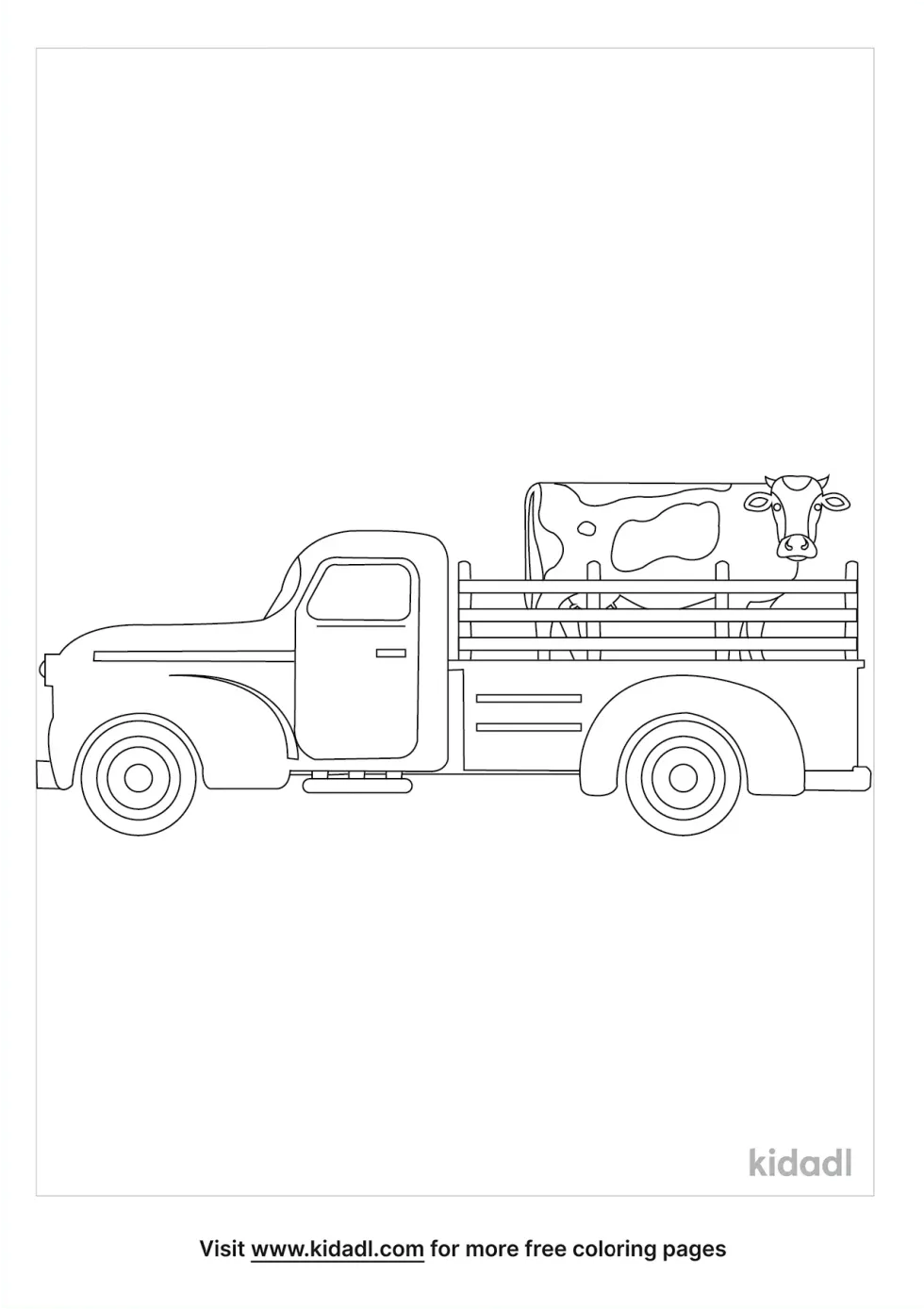 Cow Trailer Coloring Page