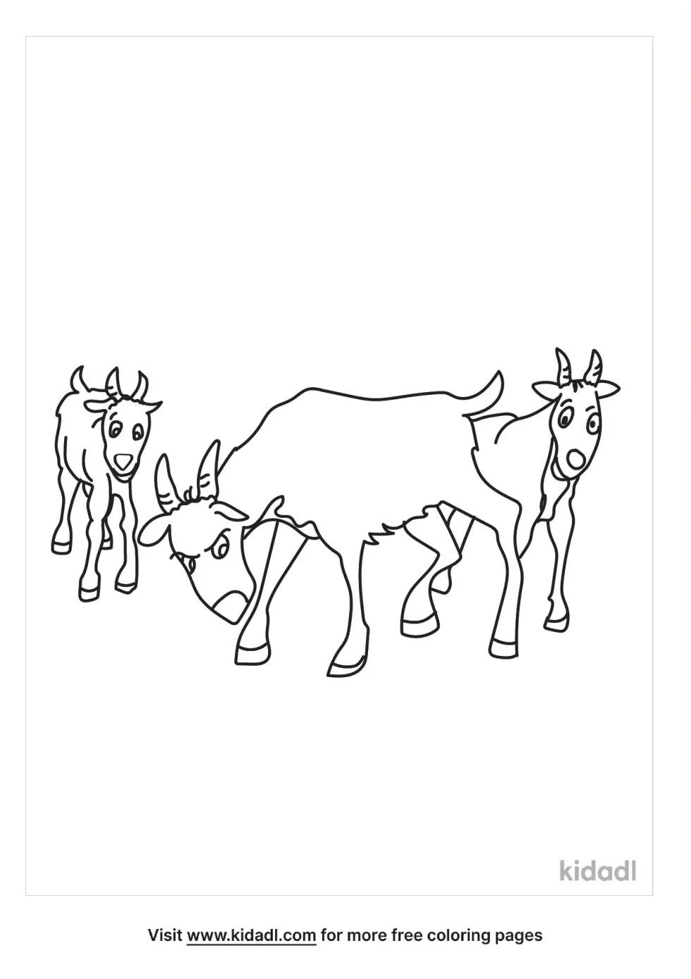 3 Billy Goats Gruff Coloring Page