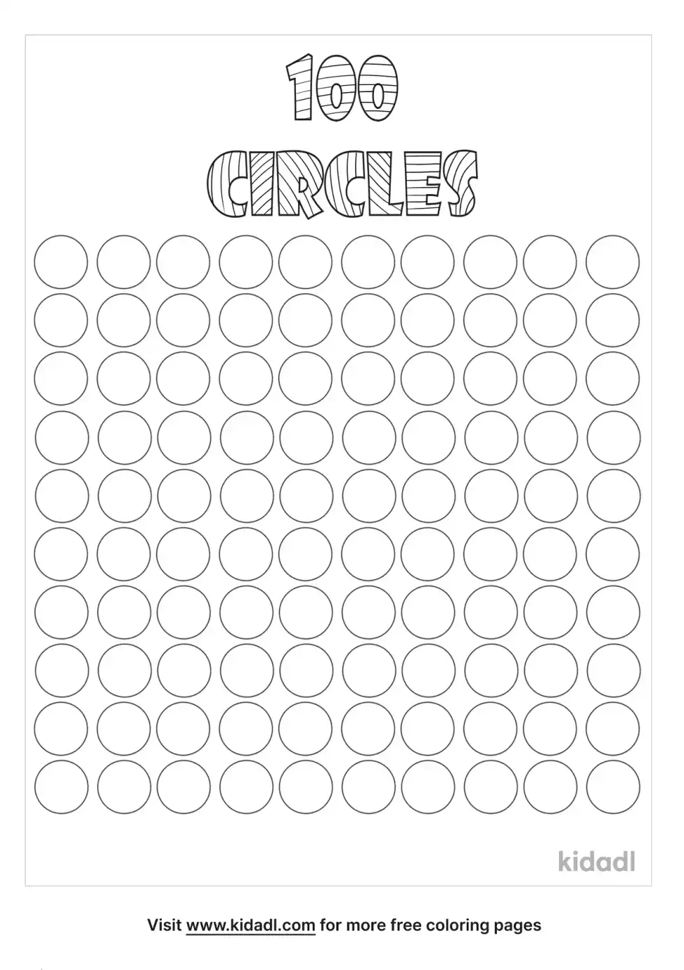 100 Circles Coloring Page