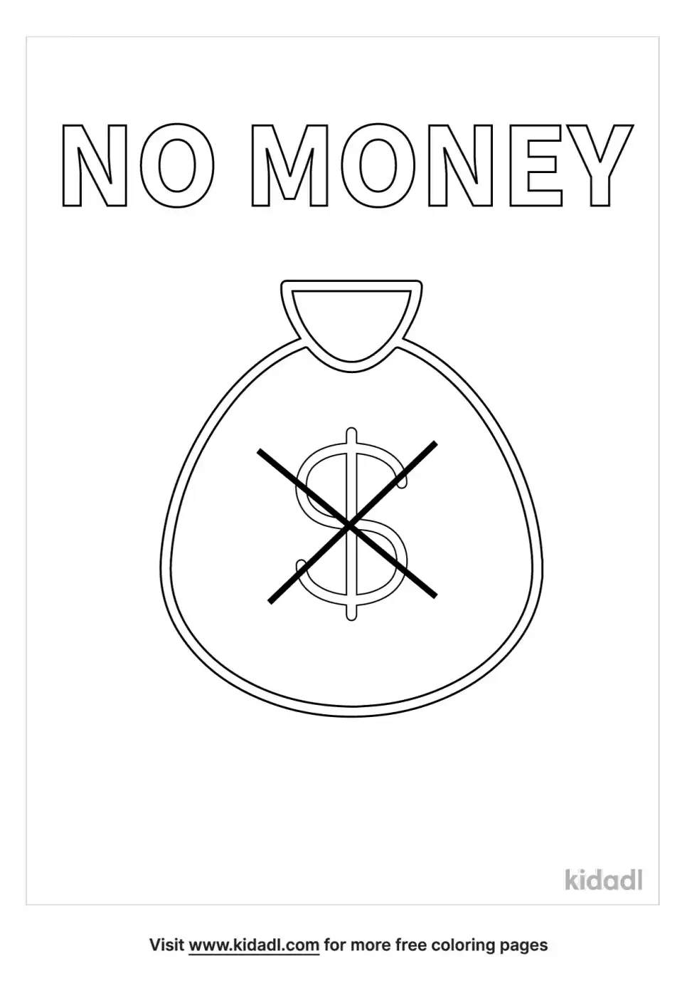 No Money Coloring Page