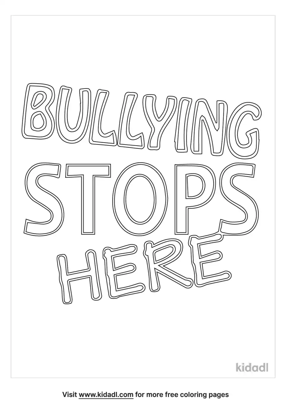 No Bullying Coloring Page