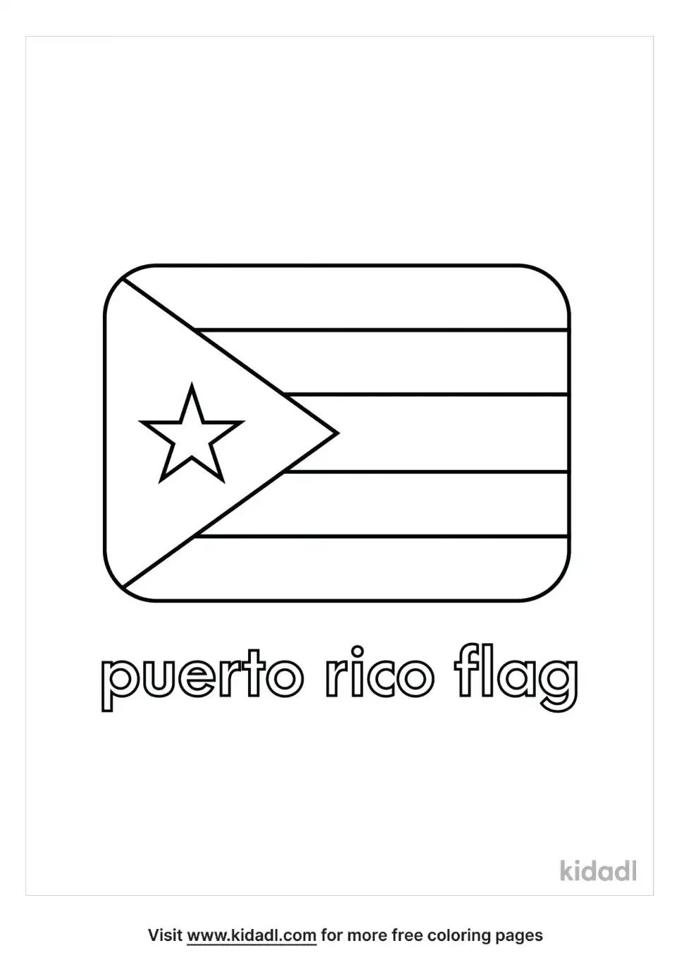 Puerto Rico Flag Coloring Page