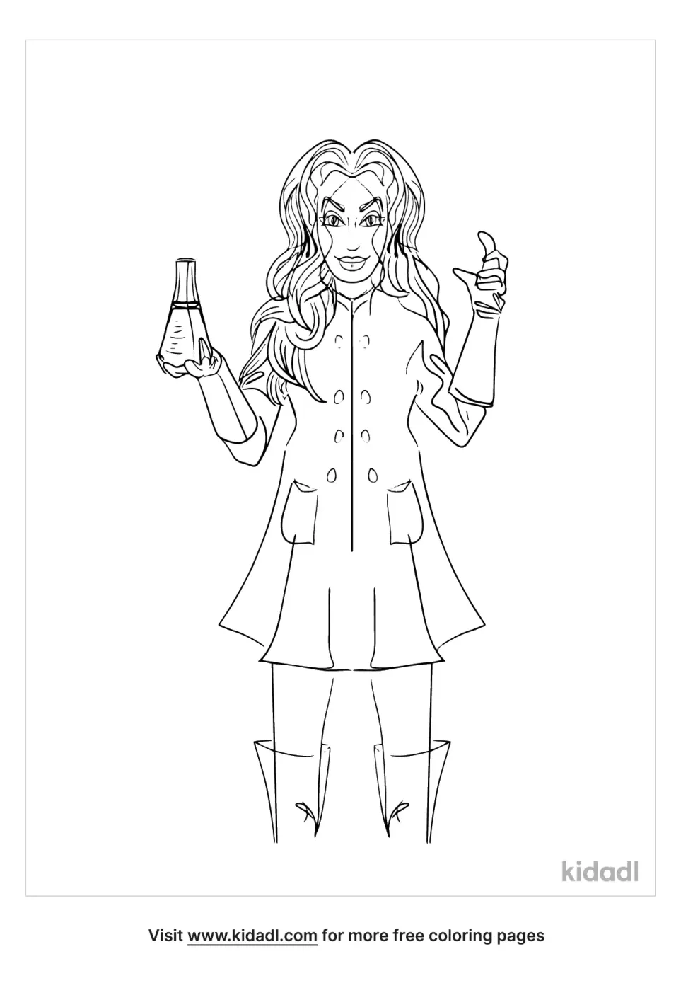 Mad Scientist Coloring Page