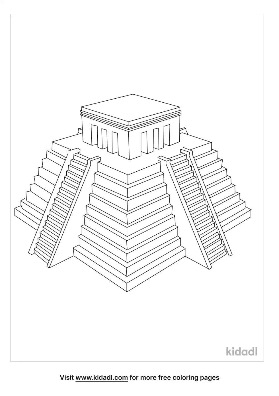 Aztec Pyramid Coloring Page