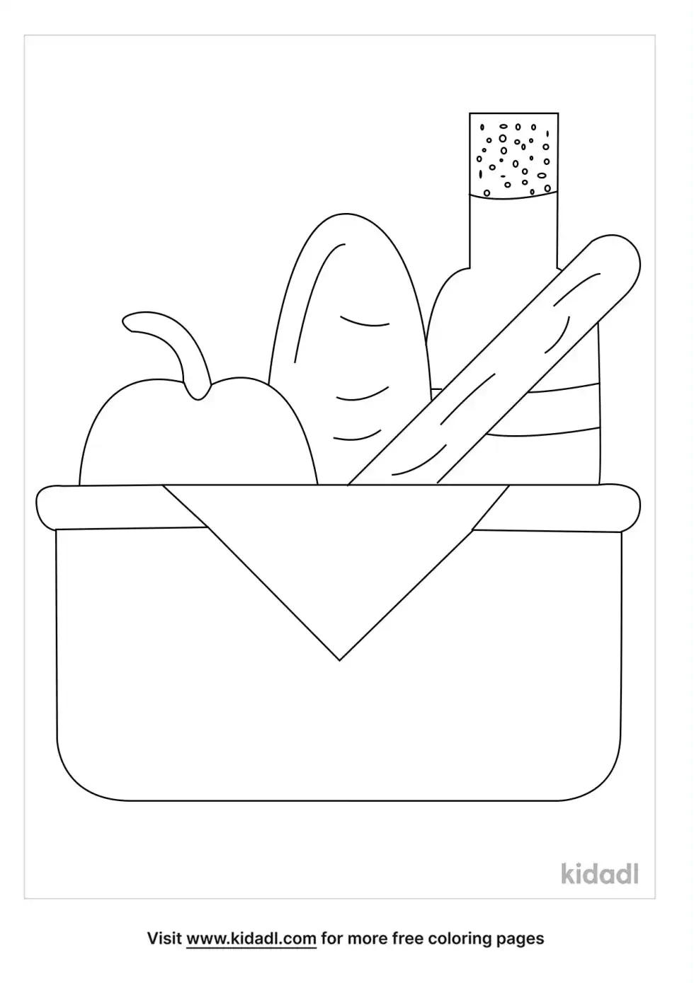 Basket Of Food Coloring Page