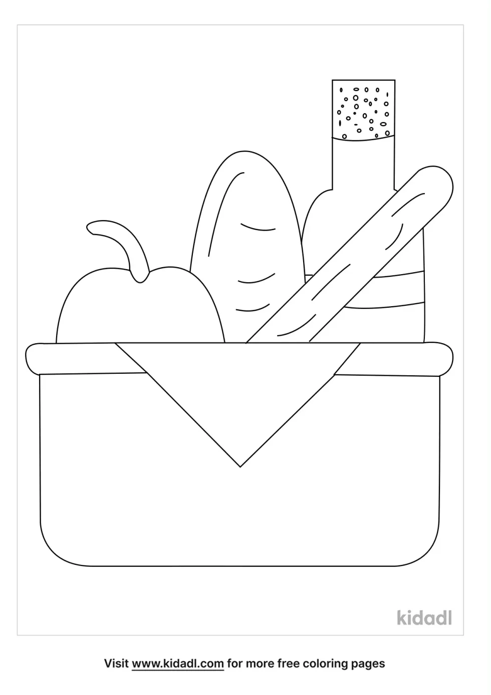 Basket Of Food Coloring Page
