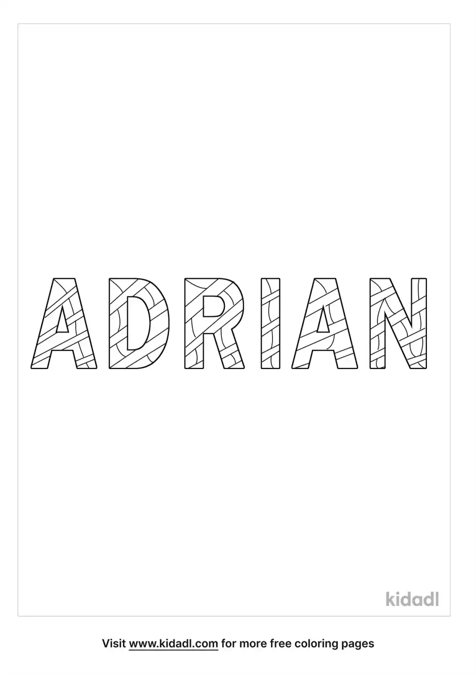 Adrian Name Coloring Page